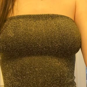 urban outfitters brand new gold sparkle top